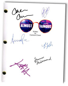 Almost Famous signed movie script