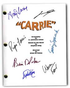 carrie autographed script