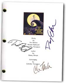 nightmare before christmas signed script