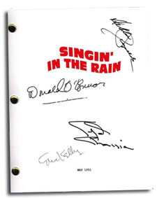 singing in the rain  signed script