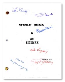 the wolfman 1941  signed script