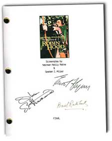 adventures of robin hood autographed script
