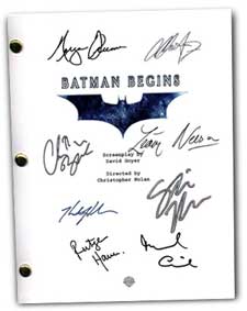 batman begins autographed movie script