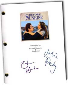 before sunrise autographed movie script
