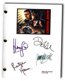 blade runner autographed movie script