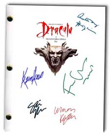 bram stoker's dracula autographed movie script