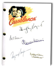 casablanca autographed script