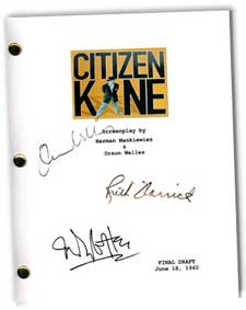 citizen kane autographed script