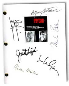 psycho movie signed script