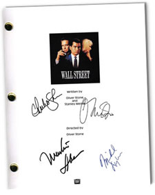 wall street  signed script