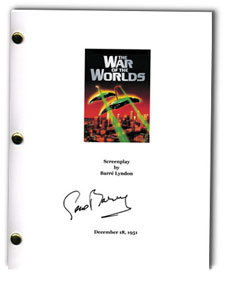 war of the worlds 1953  signed script