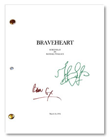 braveheart autographed movie script