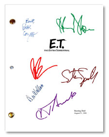 E.T. extraterrestrial signed script