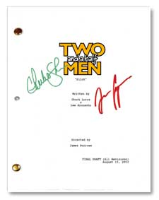two and a half men  signed script